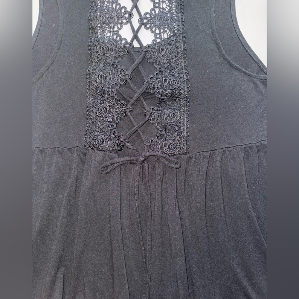 Cato Black Lace Back Tank Top Size Large - Picture 3 of 4